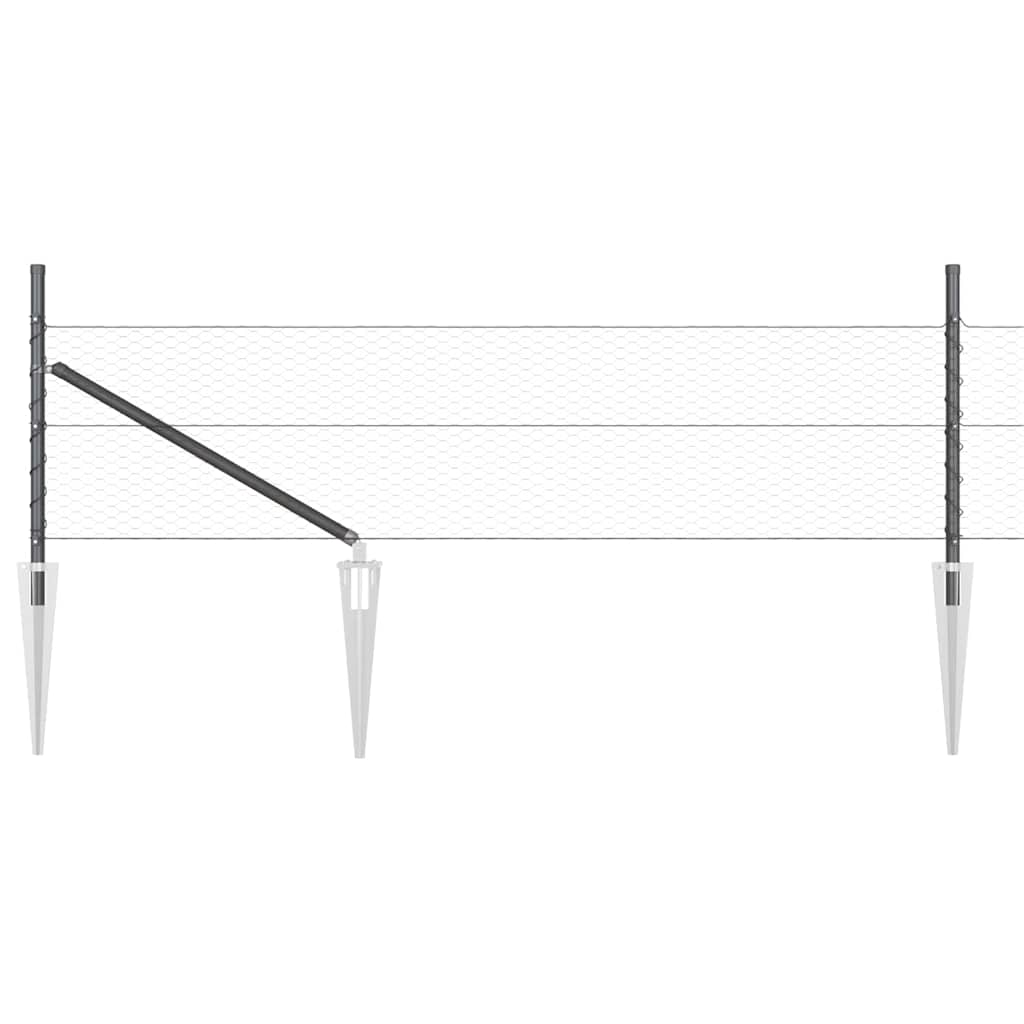 vidaXL Hexagon Fence Γκρι 0.5x50 μ Χάλυβας