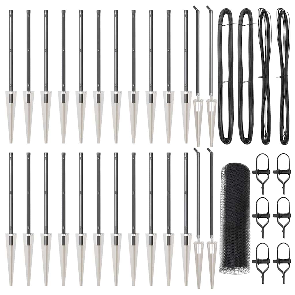 vidaXL Hexagon Fence Γκρι 0.5x50 μ Χάλυβας