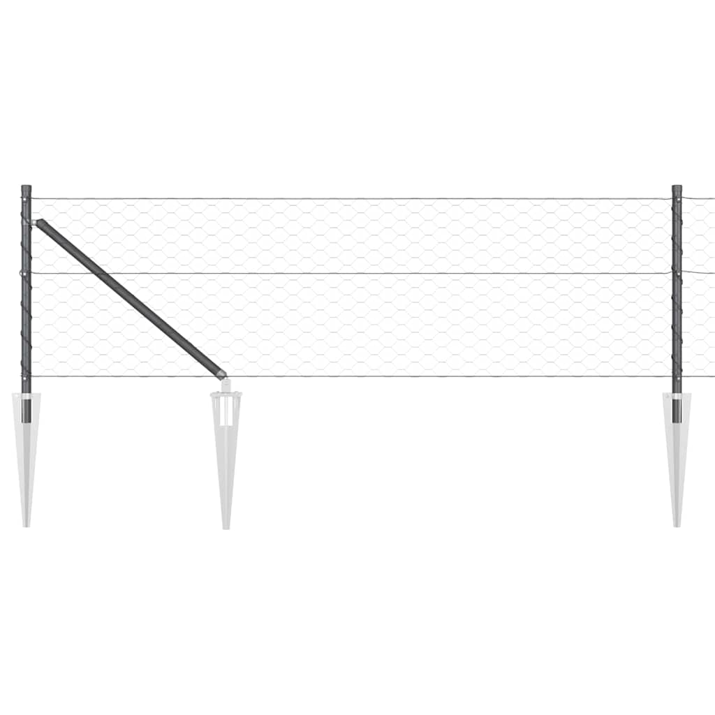 vidaXL Φράχτης Γκρι 0.6x50 μ. Χάλυβας