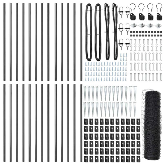 vidaXL Φράχτης Γκρι 0.6x50 μ. Χάλυβας