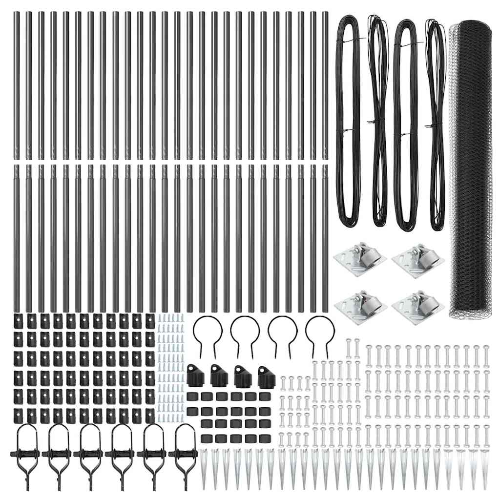 Φράχτης Hexagon vidaXL Γκρι 1.2x50 μ Ατσάλι