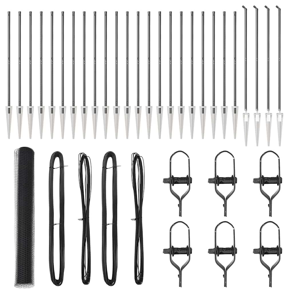 vidaXL Γκρι Εξάγωνη Φράχτη 1,4x50 m Χάλυβας