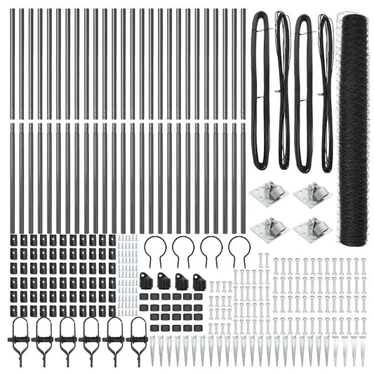 vidaXL Φράχτης Εξάγωνο Γκρι 1.4x50 μ Χάλυβας