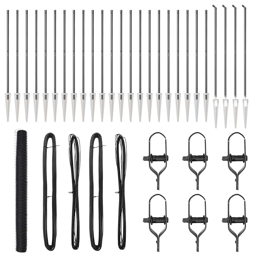 vidaXL Εξάγωνος Φράχτης Γκρι 1.5x50 μ Μέταλλο