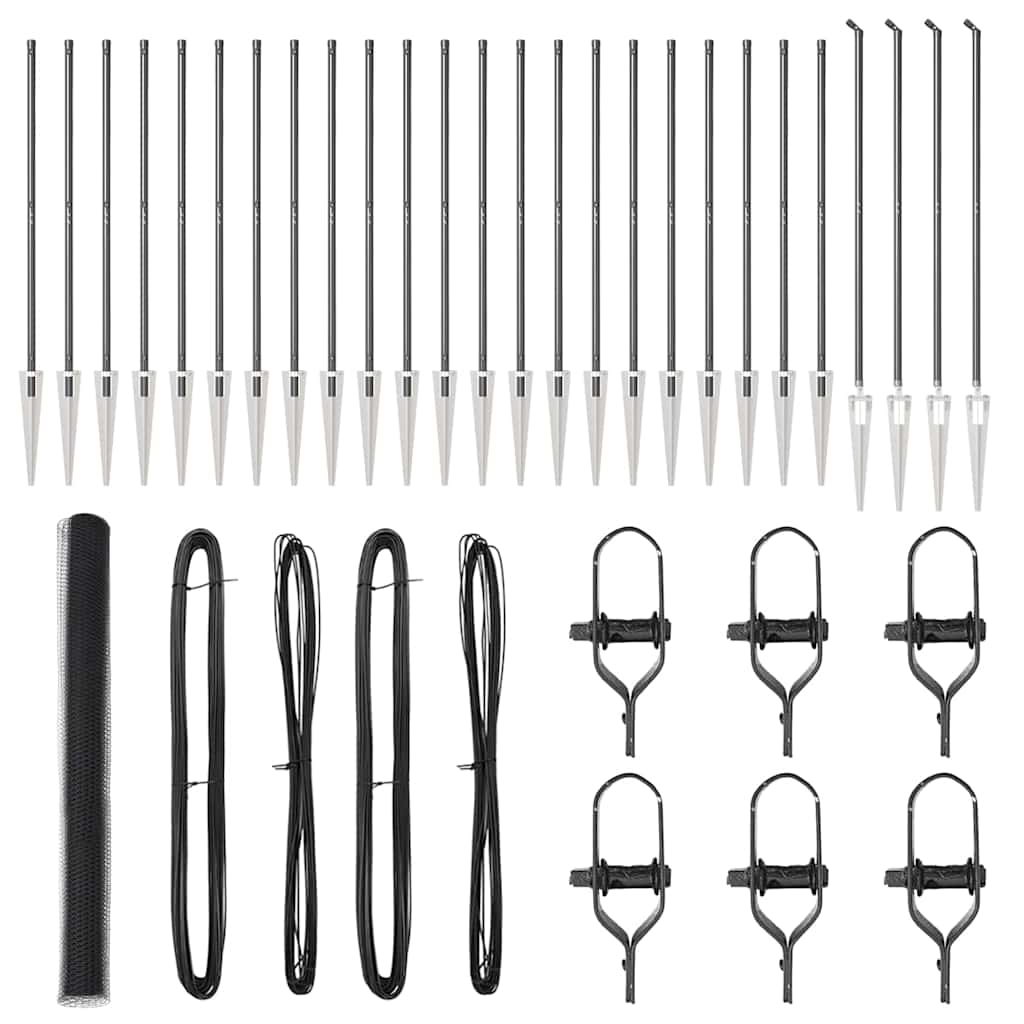 vidaXL Εξάγωνος Φράχτης Γκρι 1.6x50 μ Ατσάλι