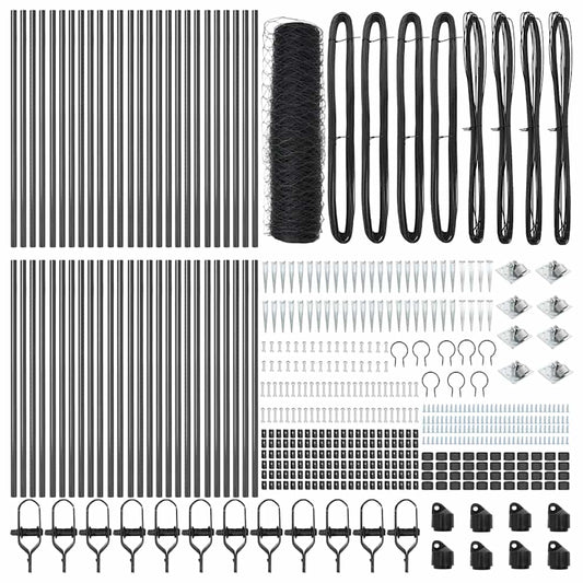 vidaXL Εξάγωνη Περίφραξη Γκρι 0.4x100 μ Ατσάλι
