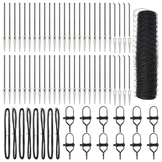 vidaXL Φράχτης με Στήλες. Γκρι 0.6 x 100 μ Ατσάλι με επικάλυψη PVC