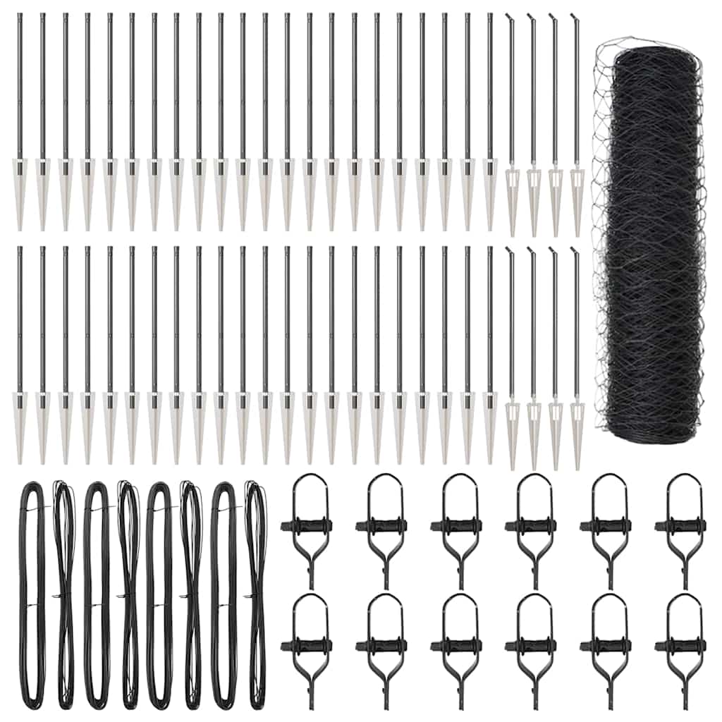 vidaXL Εξάγωνη Περίφραξη Γκρι 1x100 μ Χάλυβας