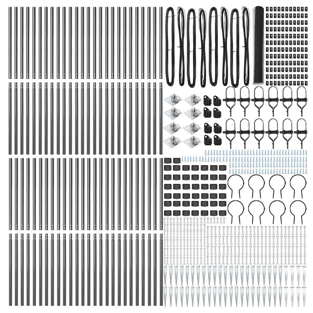 Φράκτης Εξάγωνος vidaXL Γκρι 1.4x100 μ Χάλυβα
