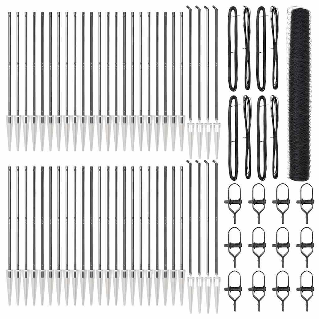 Φράκτης Hexagon vidaXL Γκρι 1.4x100 m Χάλυβας