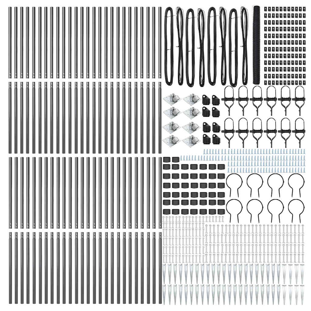 vidaXL Πολύγωνος Φράκτης Γκρι 1.6x100 μ Ατσάλι
