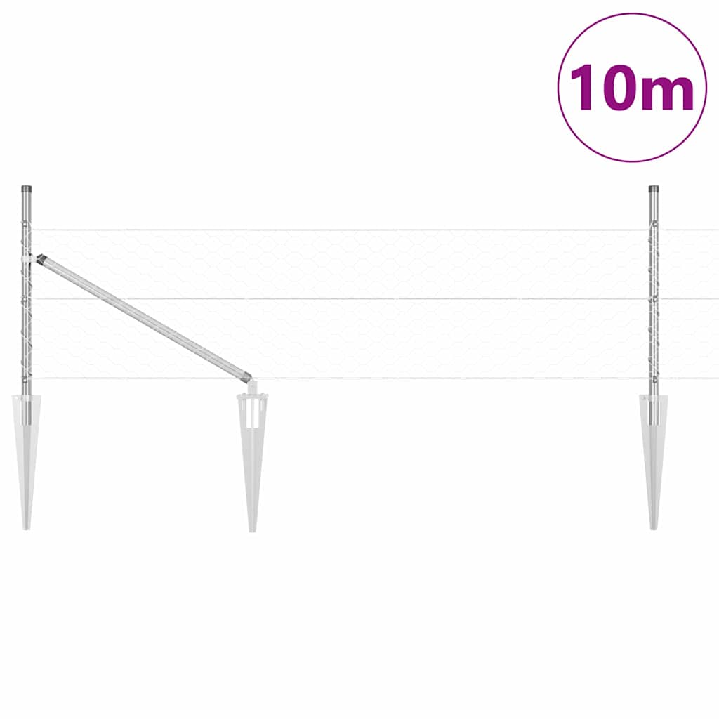 vidaXL Εξαγωνικός Φράκτης 0.4x10 μ Γαλβανισμένο Ατσάλι