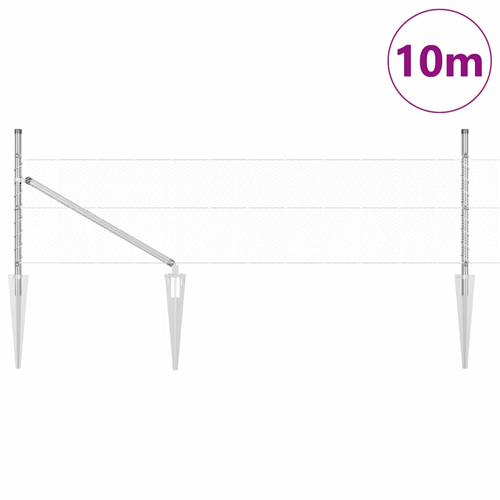 vidaXL Εξαγωνική Φράχτη με Στύλο 10 x 0,5 m Γαλβανισμένος Χάλυβας