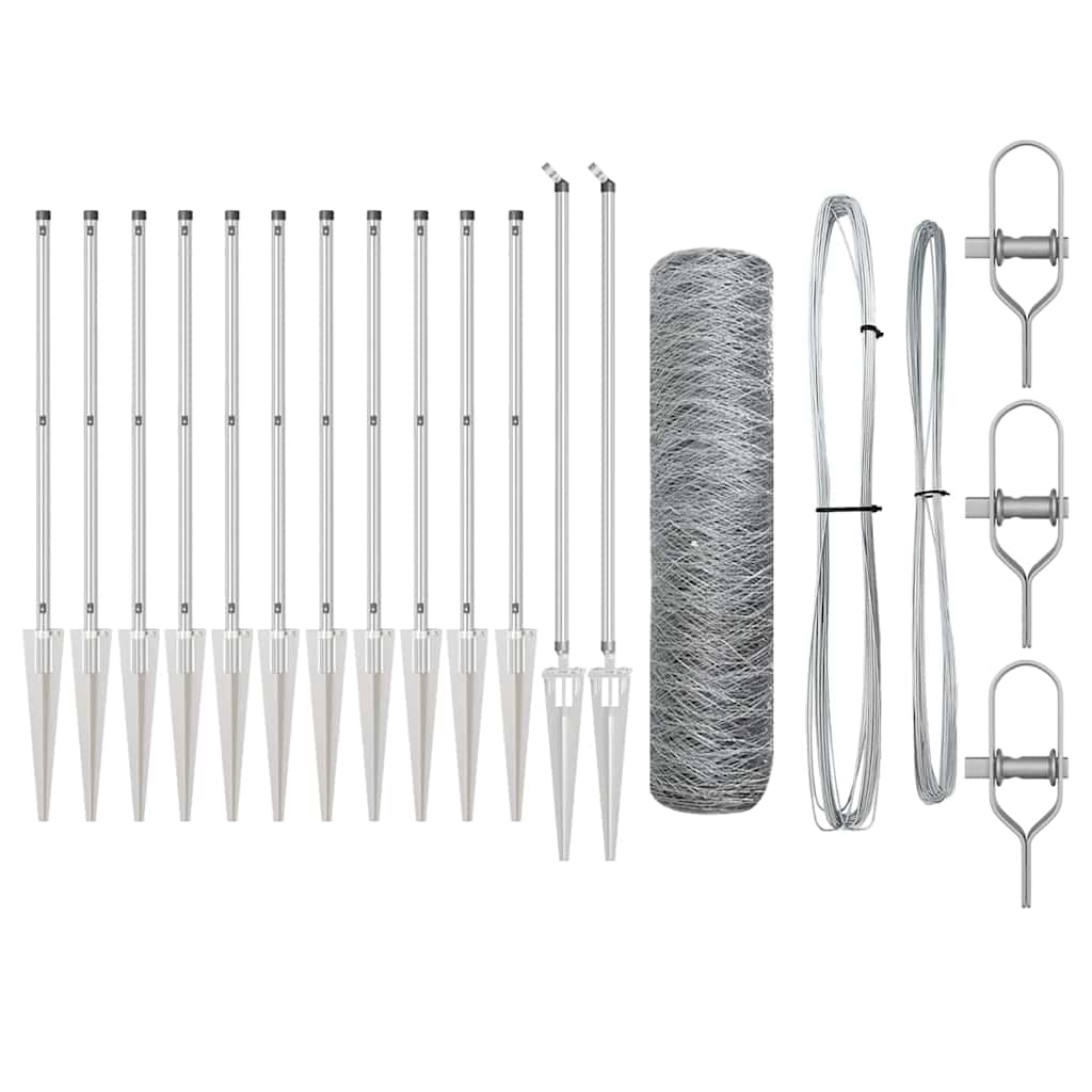 περίφραξη εξαγώνου vidaXL 1x10 μ γαλβανισμένο ατσάλι