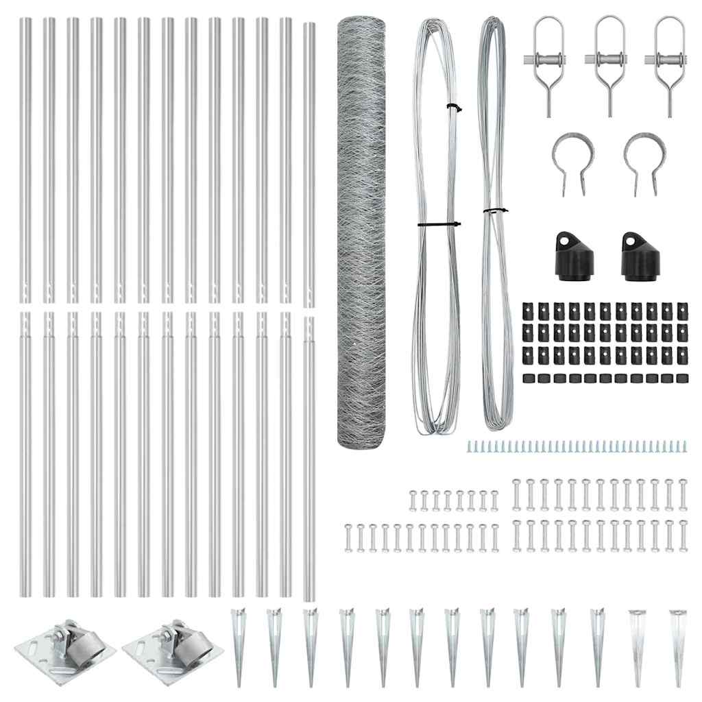 vidaXL Περίφραξη Εξάγωνου 1,2x10 μ Γαλβανισμένο Ατσάλι