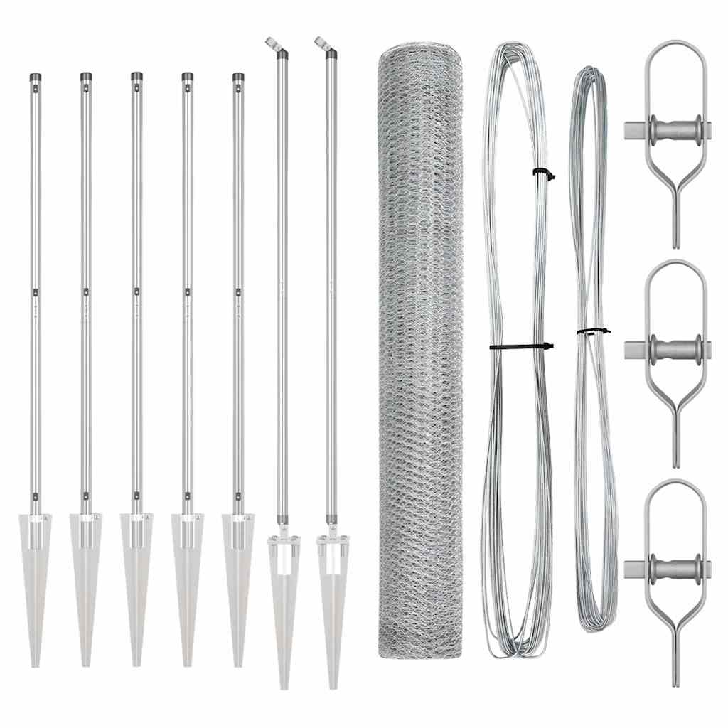 Φράκτης Έξιγωνος vidaXL 1.4x10 μ Γαλβανισμένος Χάλυβας