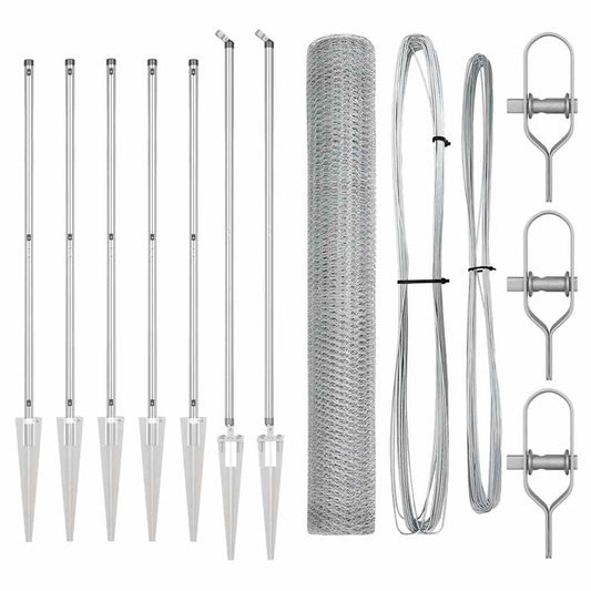Φράκτης Έξιγωνος vidaXL 1.4x10 μ Γαλβανισμένος Χάλυβας