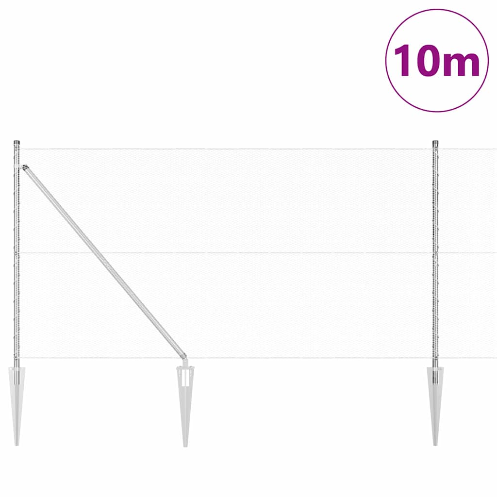 Φράκτης Έξιγωνος vidaXL 1.4x10 μ Γαλβανισμένος Χάλυβας