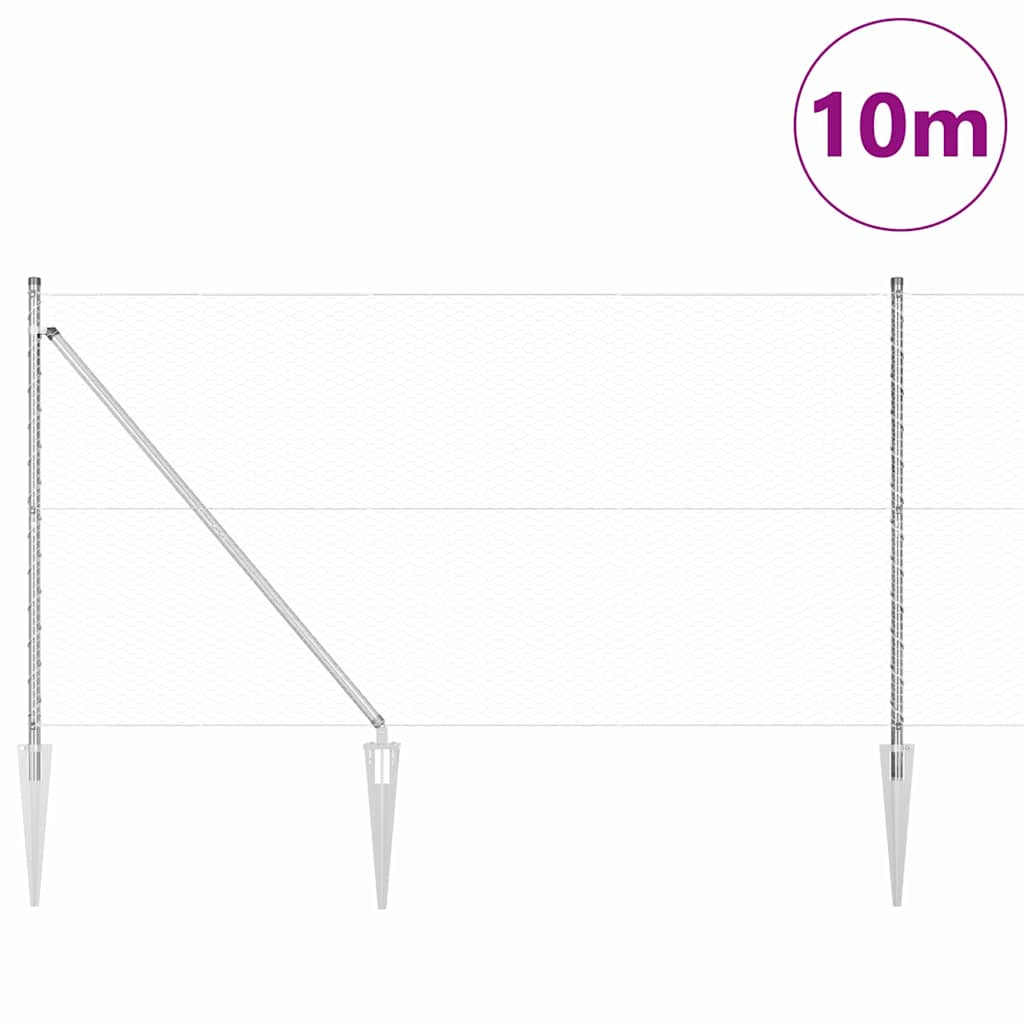 Φράχτης Hexagon vidaXL 1.4x10 μ Γαλβανισμένο Χάλυβα