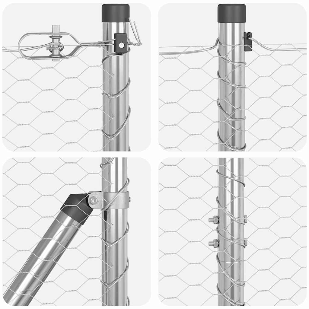 vidaXL Στύλος Περιφράξεων Ασημί