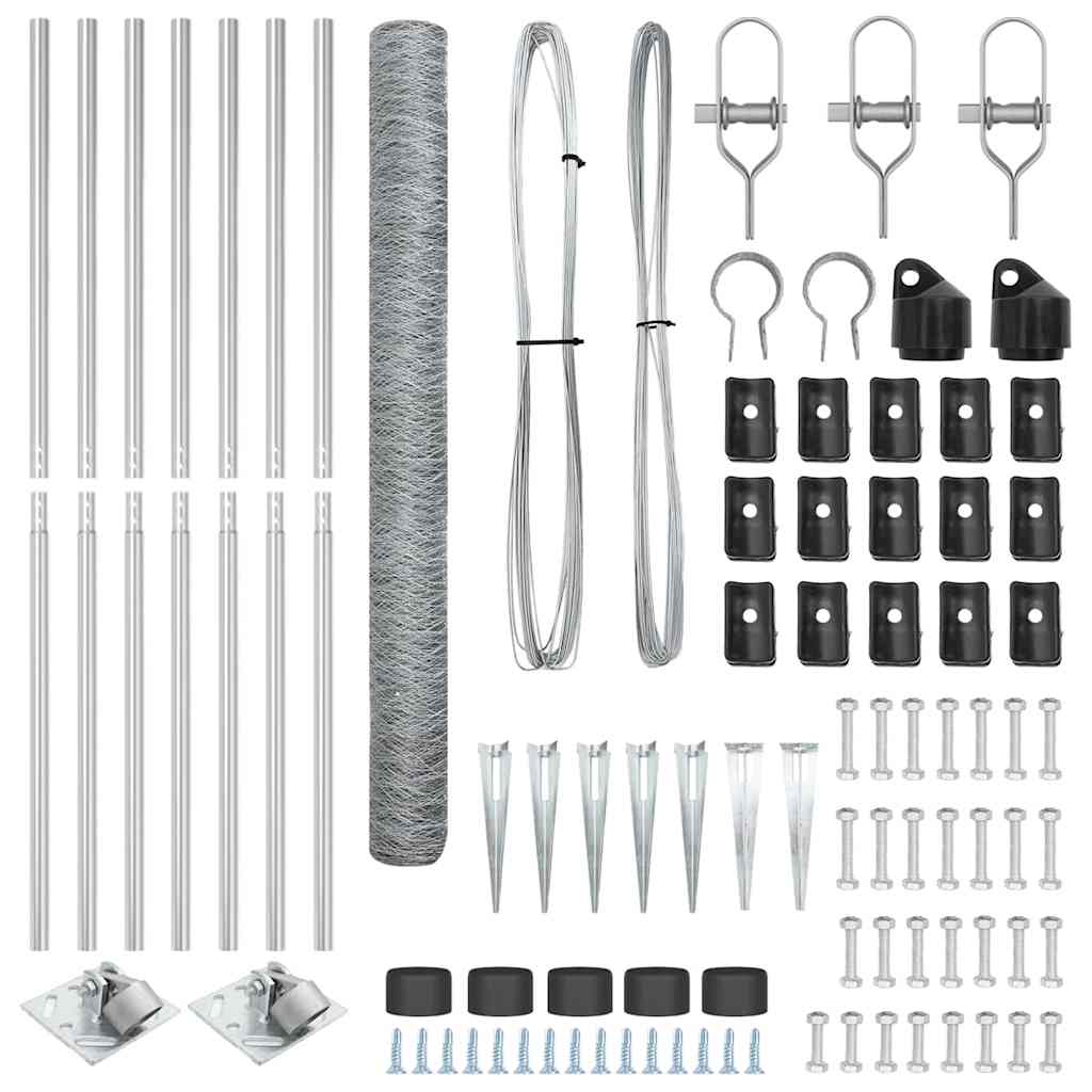 vidaXL Εξαγωνικός Φράκτης 1.6x10 μ Γαλβανισμένος Χάλυβας