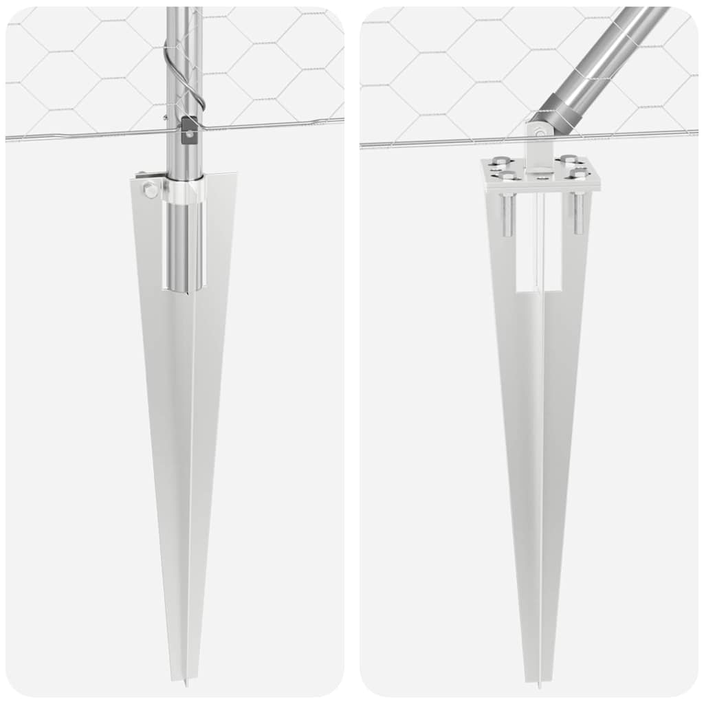 vidaXL Στύλος Περιφράξεων Ασημί 25 x 0,5 μ (50 mm πλέγμα) Ατσάλι