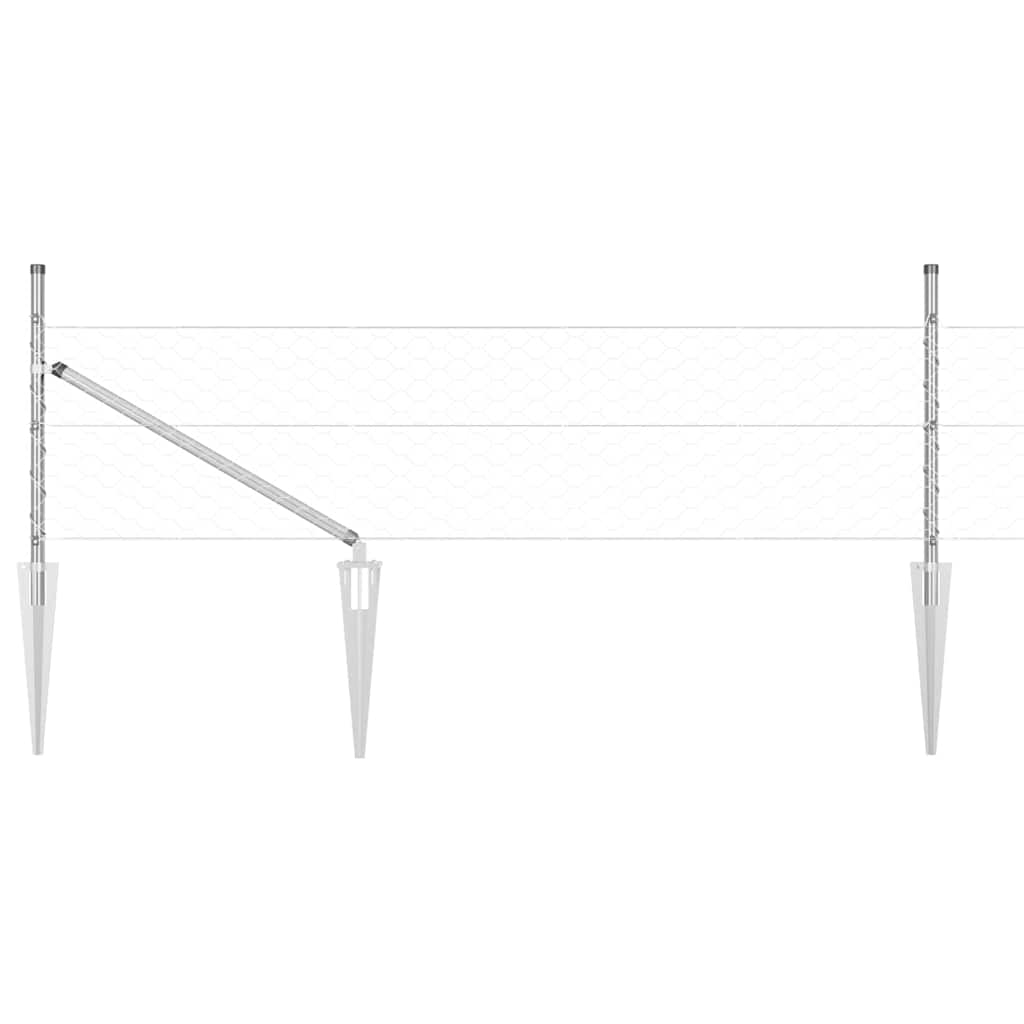 vidaXL Στύλος Περιφράξεων Ασημί 25 x 0,5 μ (50 mm πλέγμα) Ατσάλι