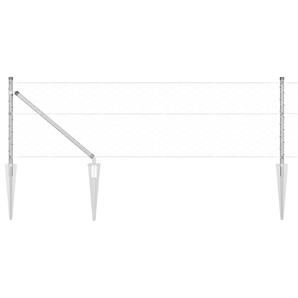 vidaXL Φράχτης με Στήλες. Ασημί 0.6 x 25 μ Ατσάλι με επικάλυψη PVC