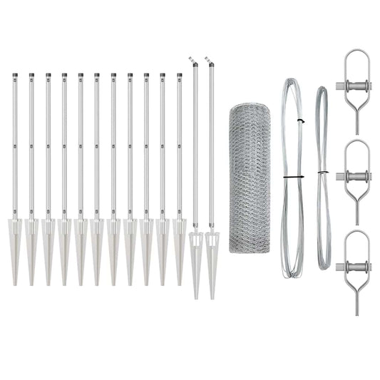 vidaXL Σετ Φράχτη Σετ 2 Τεμαχίων Γαλβανισμένο Ατσάλι 25 x 1 μ