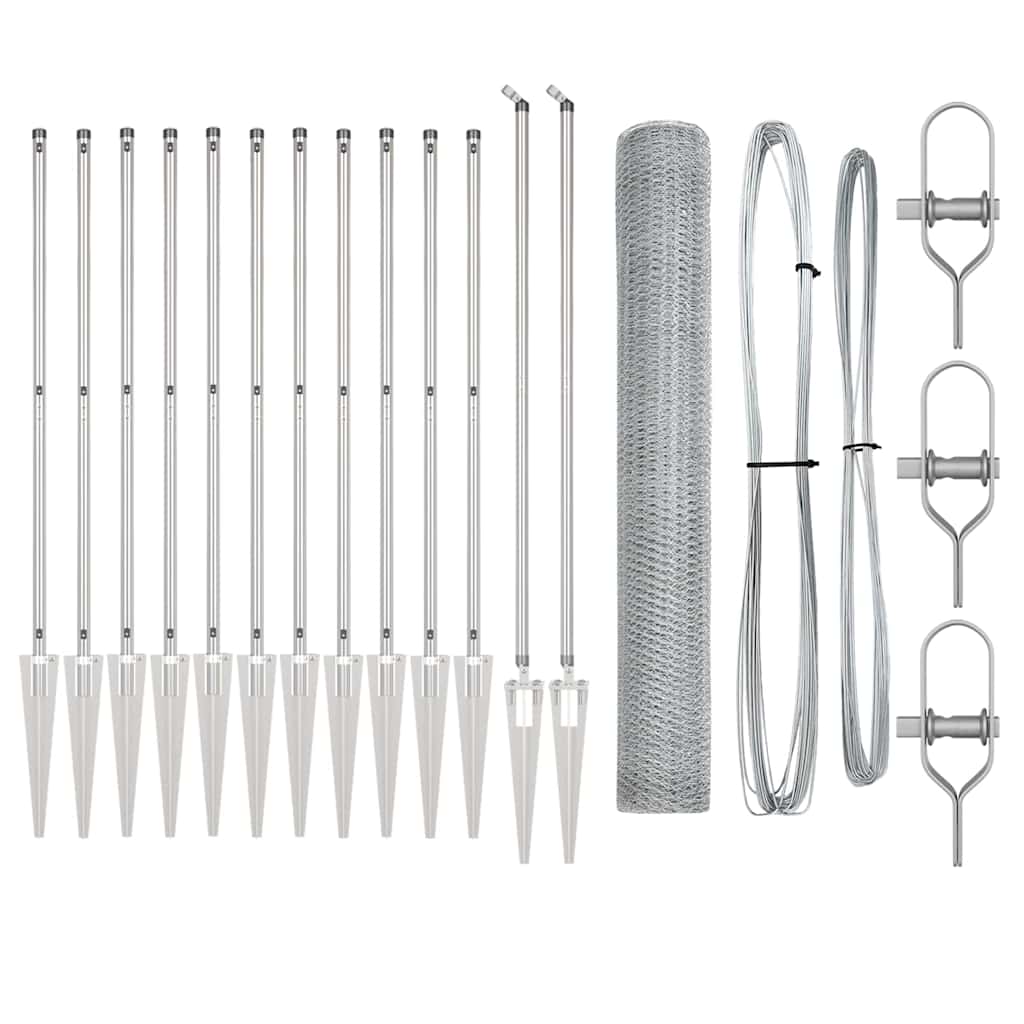 vidaXL Περίφραξη Εξαγωνική 1.4x25 μ Γαλβανισμένο Ατσάλι