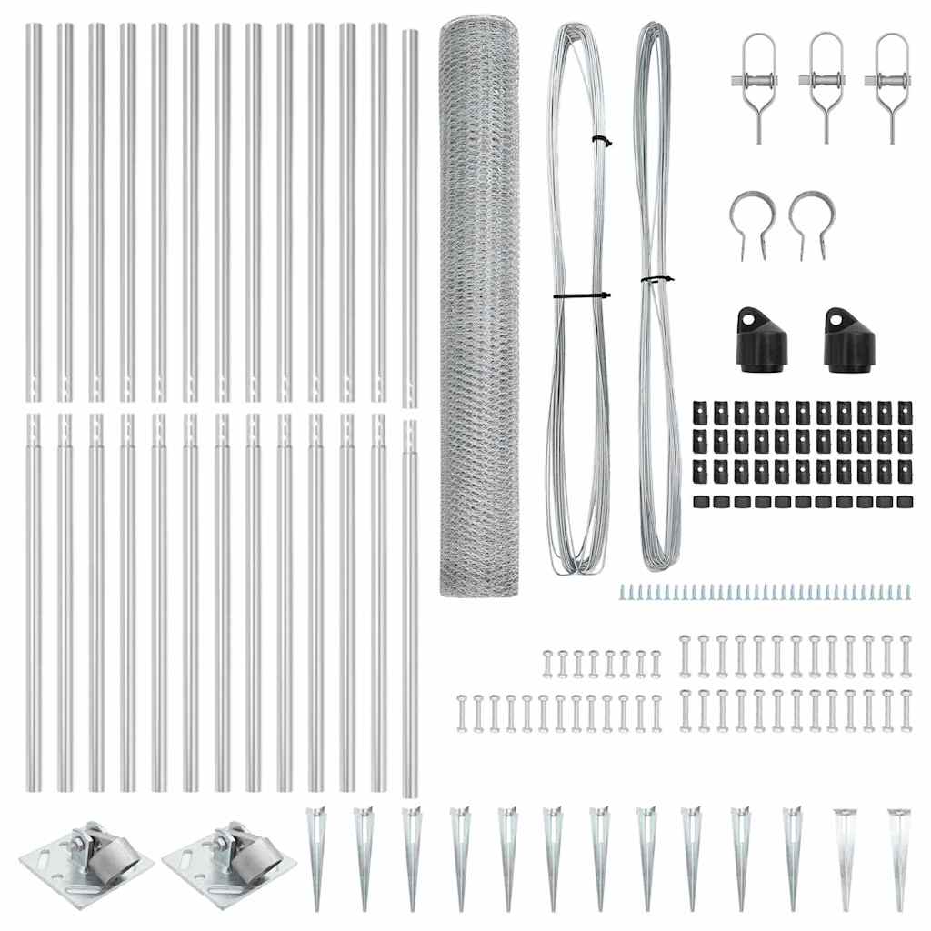 vidaXL Περίφραξη Εξαγωνική 1.4x25 μ Γαλβανισμένο Ατσάλι