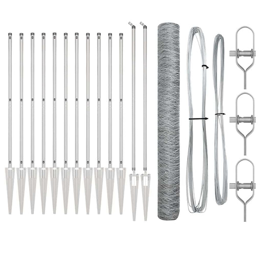 vidaXL Φράχτης Εξάγωνος 1.4x25 μ Γαλβανισμένο Ατσάλι