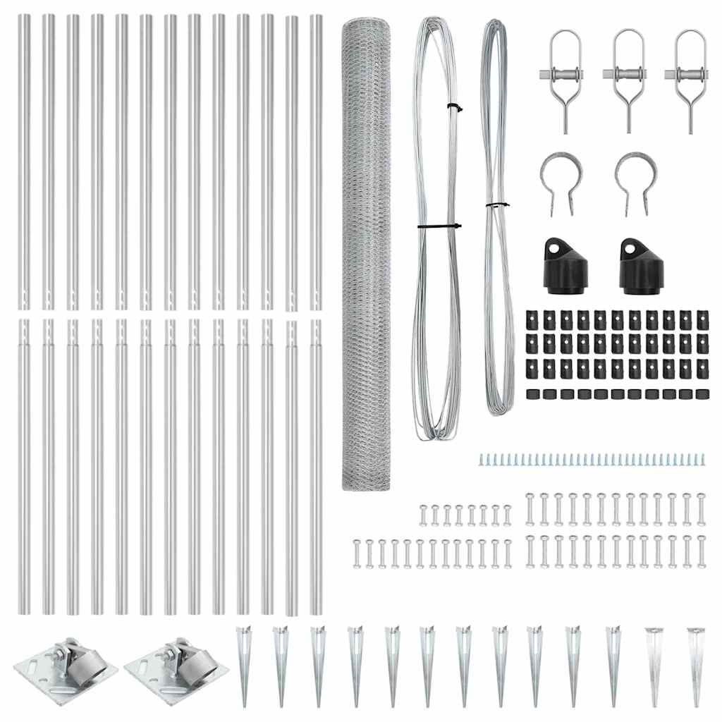 vidaXL Set Φραχτών Σετ 2 Γαλβανισμένος χάλυβας 25 x 1.5 μ Ανθεκτικό