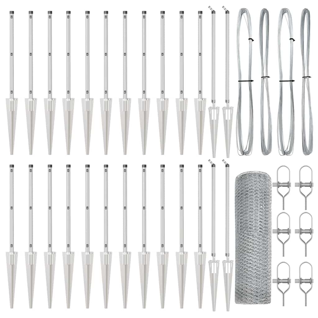 vidaXL Φράκτης Εξακοσίων 0.5x50 μ Γαλβανισμένο Ατσάλι