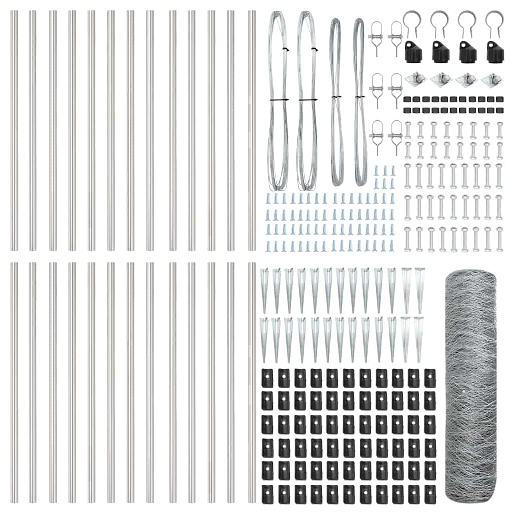 Φράχτης Hexagon vidaXL 0.5x50 μ Γαλβανισμένος Χάλυβας
