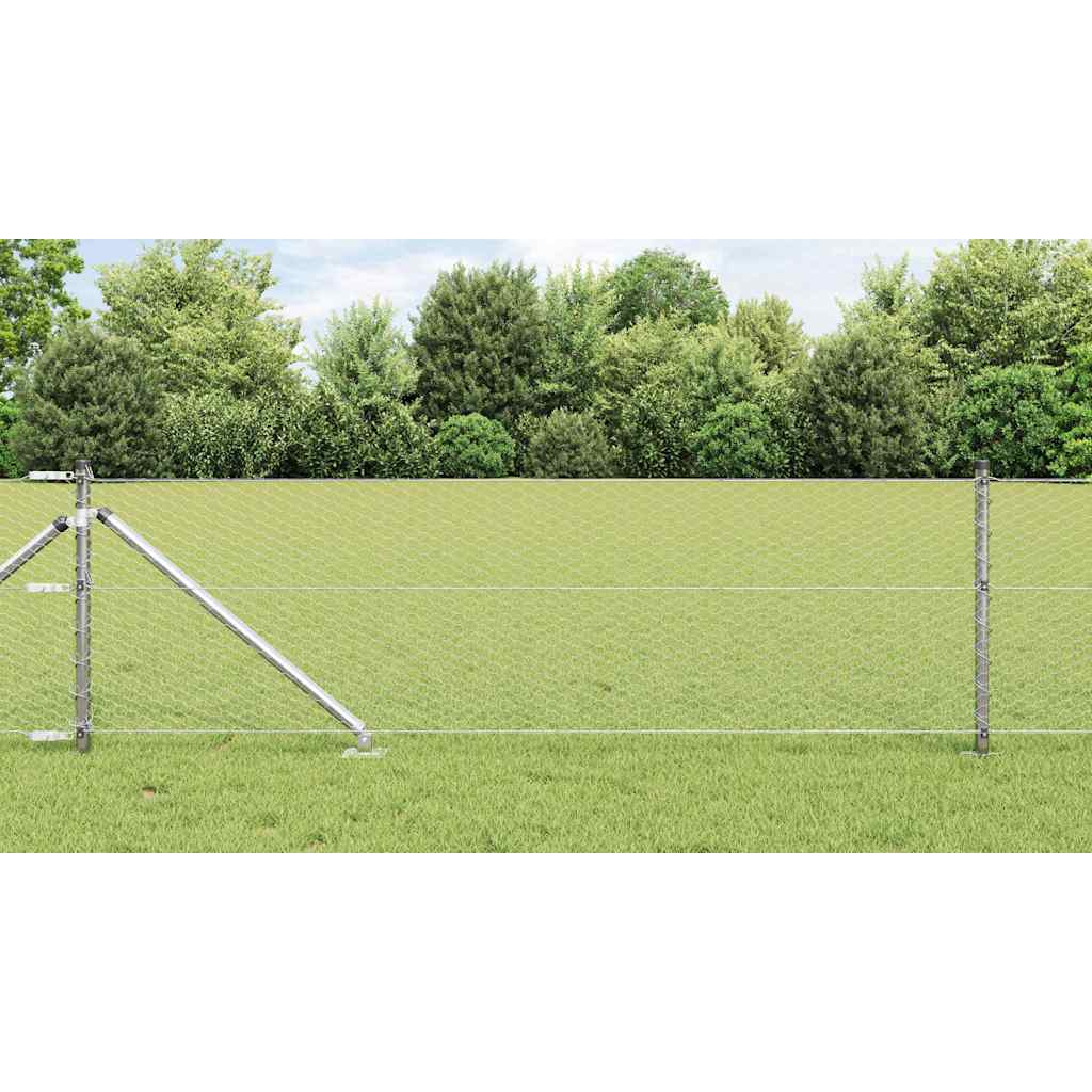 vidaXL Hexagon Fence 0.6x50 m Γαλβανισμένος Χάλυβας