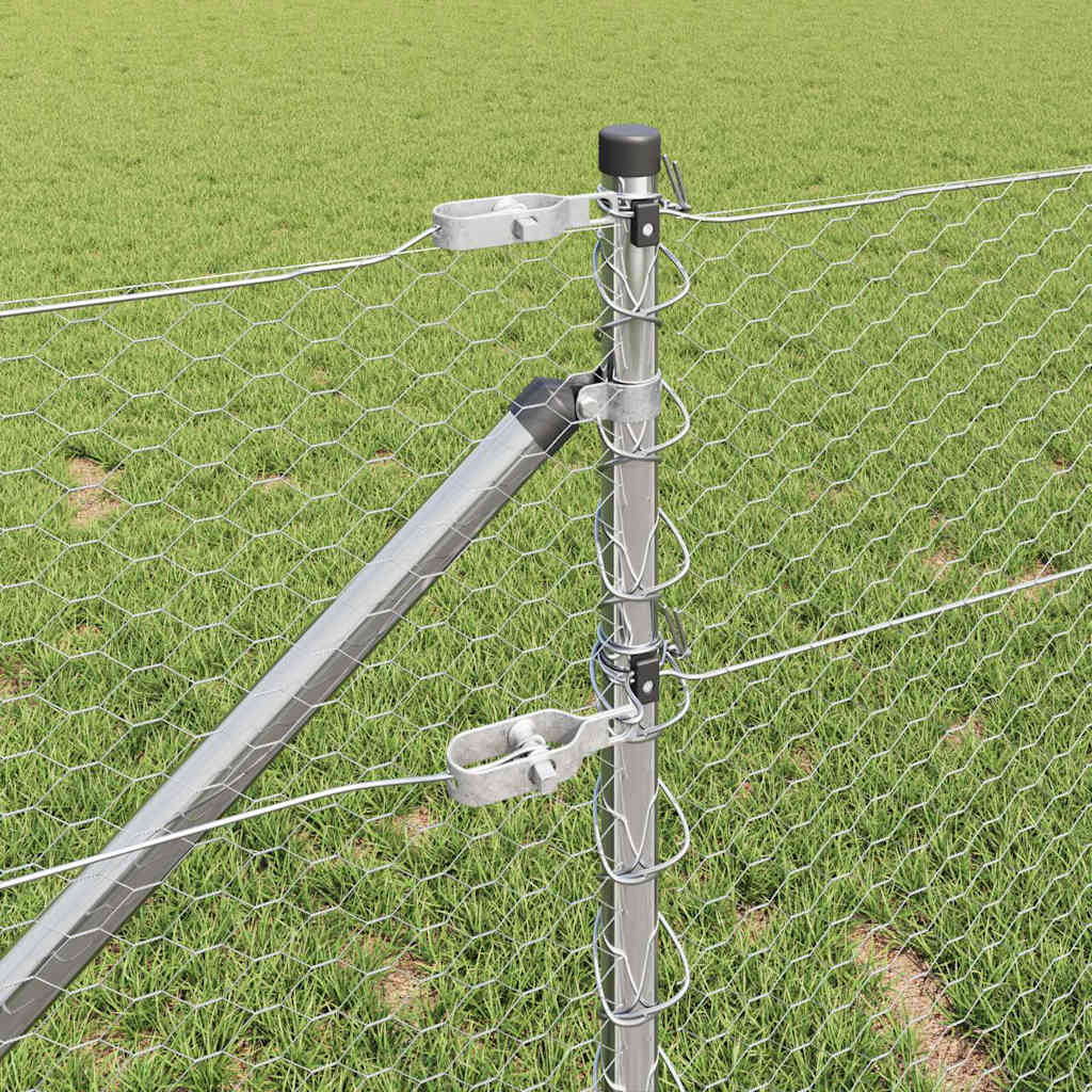 vidaXL Hexagon Fence 0.6x50 m Γαλβανισμένος Χάλυβας