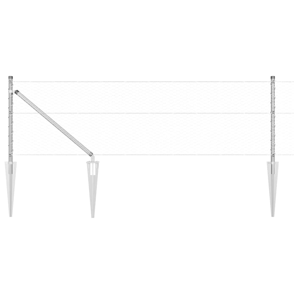 vidaXL Hexagon Fence 0.6x50 m Γαλβανισμένος Χάλυβας