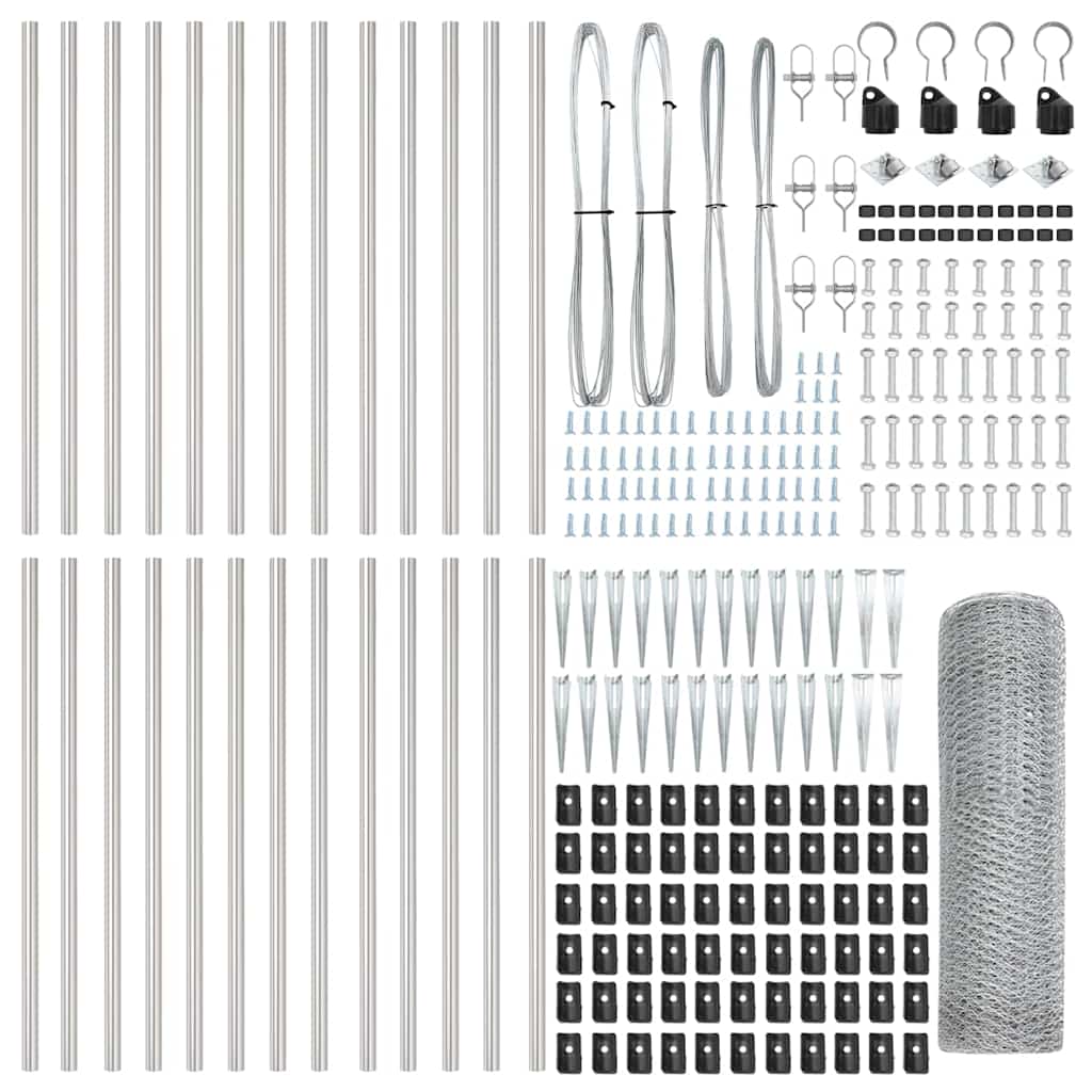 vidaXL Hexagon Fence 0.6x50 m Γαλβανισμένος Χάλυβας