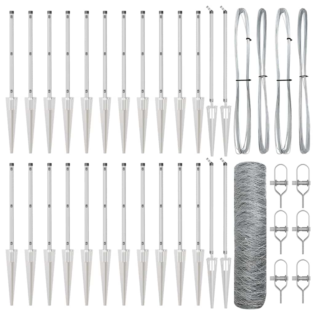 vidaXL Εξαγωνικός Φράχτης 0.6x50 μ Γαλβανισμένος Χάλυβας