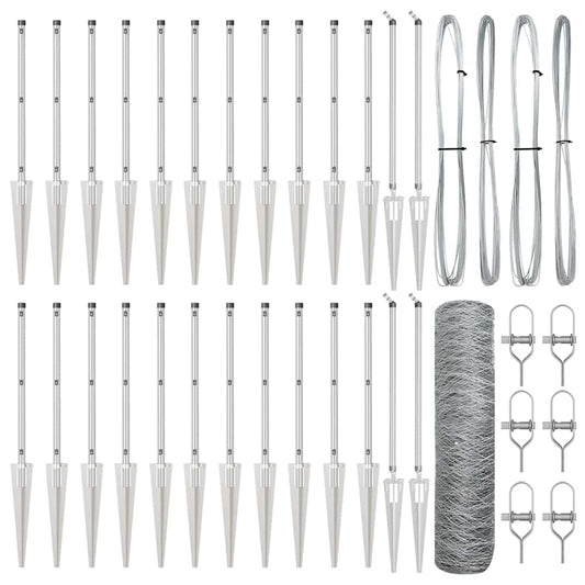 vidaXL Εξαγωνικός Φράχτης 0.6x50 μ Γαλβανισμένος Χάλυβας