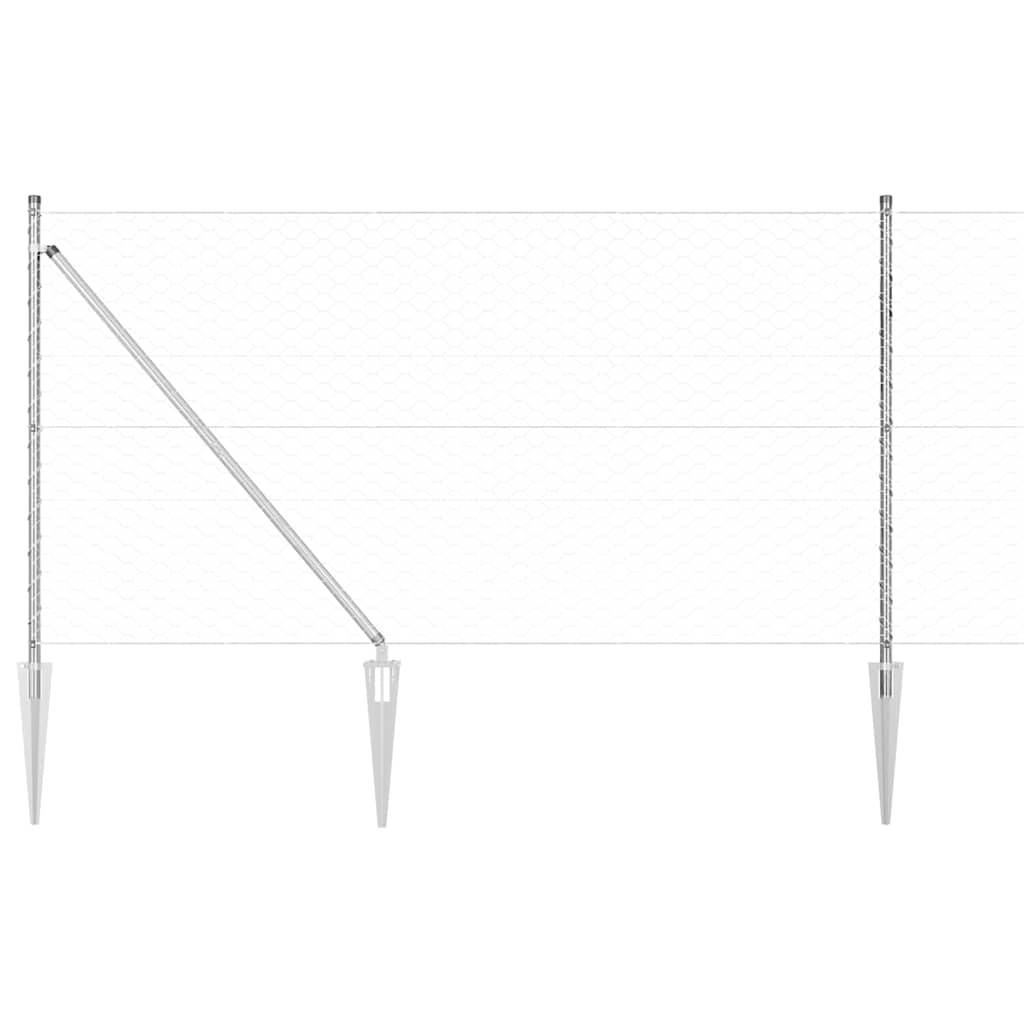 vidaXL Εξάγωνος Φράκτης 1x50 μ Γαλβανισμένος Σιδηρόφρακτος