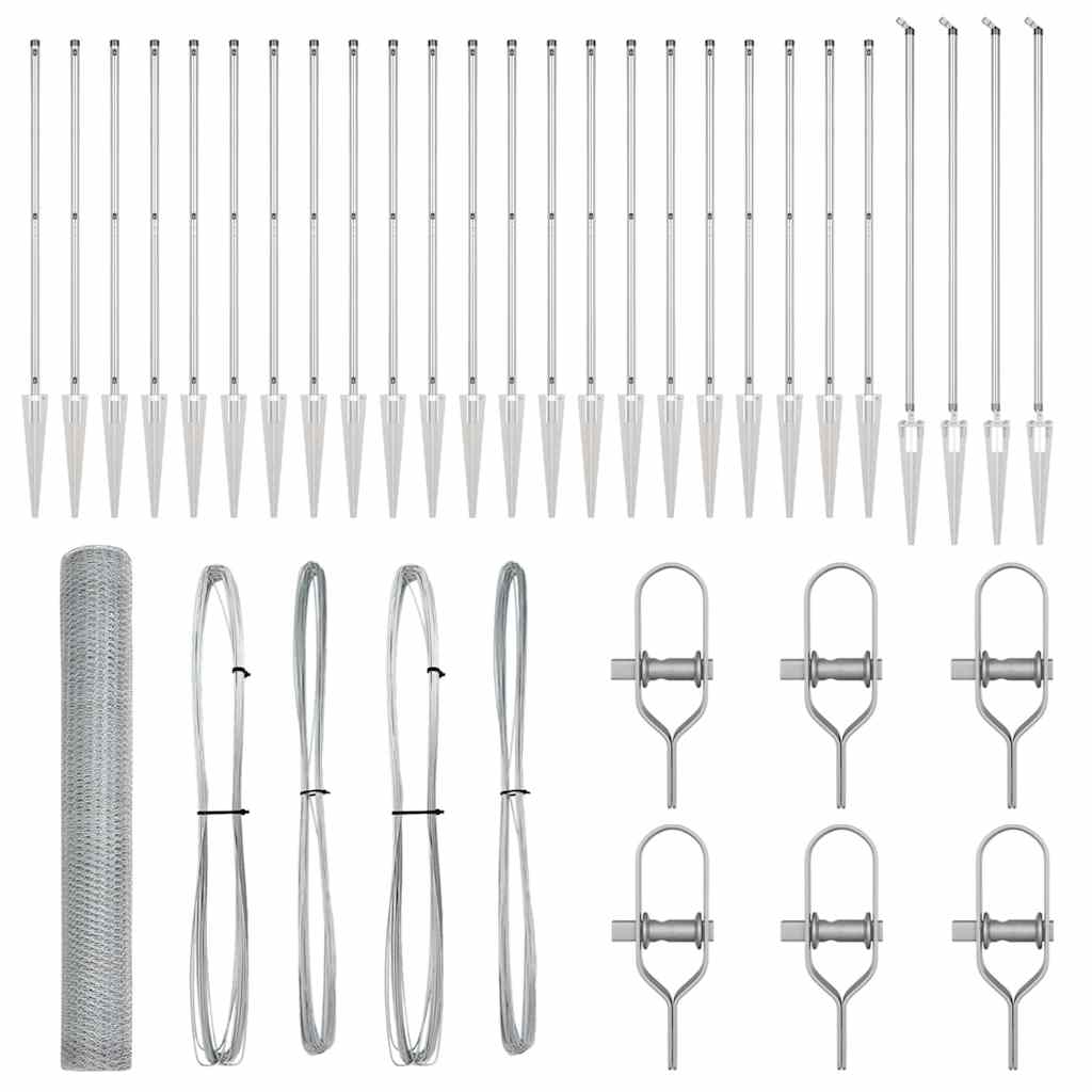 vidaXL Πολυγωνικός Φράχτης 1.2x50 μ Γαλβανισμένο Ατσάλι