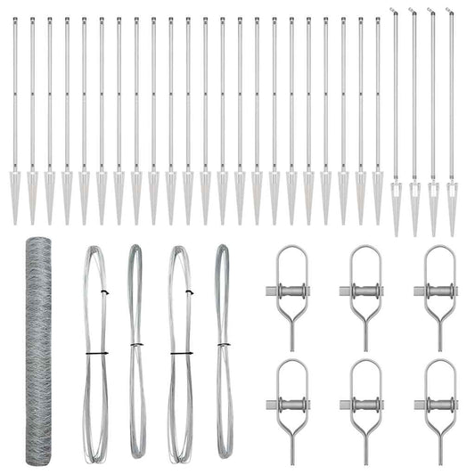 vidaXL Εξαγωνικός Φράχτης 1.2x50 μ Γαλβανισμένος Χάλυβας