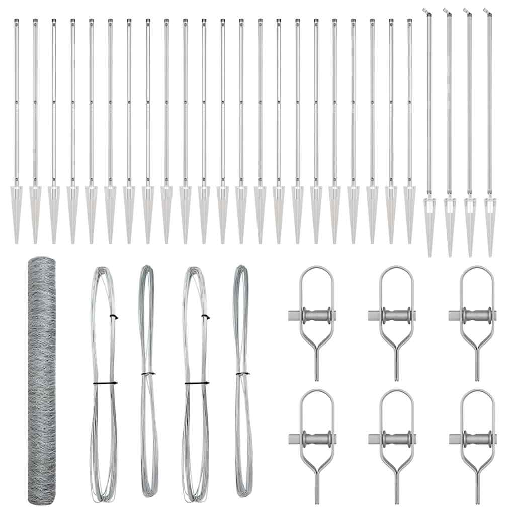 Φράχτης Hexagon vidaXL 1.2x50 μ Γαλβανισμένο Ατσάλι