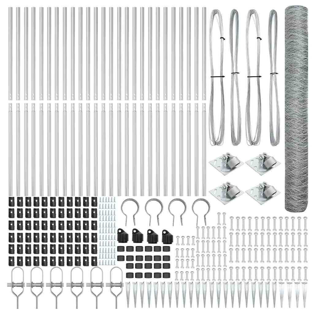 Φράχτης Hexagon vidaXL 1.2x50 μ Γαλβανισμένο Ατσάλι