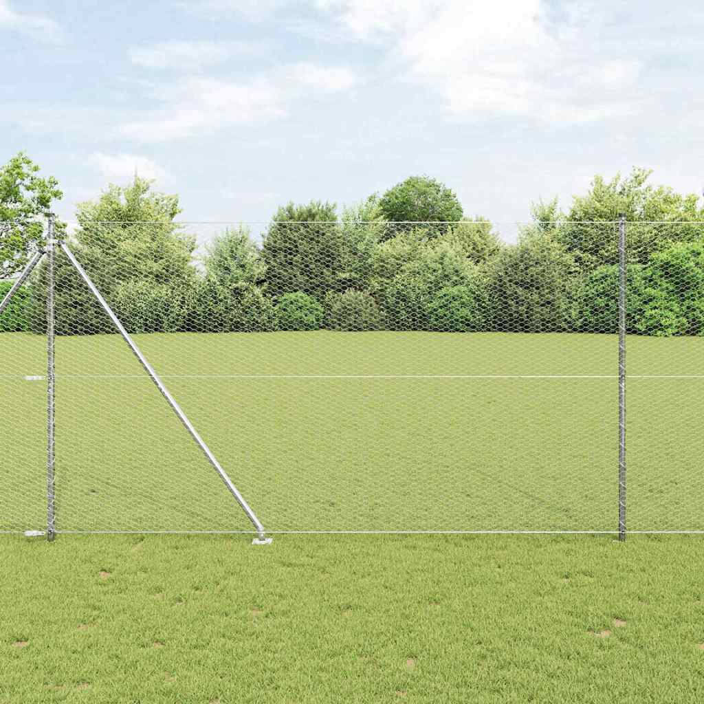 vidaXL Hexagon Fence 1.5x50 μ Γαλβανισμένος Χάλυβας