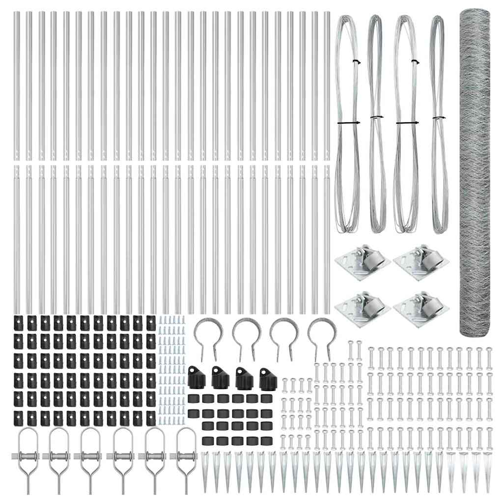vidaXL Φράκτης Εξαγωνικός 1.5x50 μ Γαλβανισμένος Χάλυβας