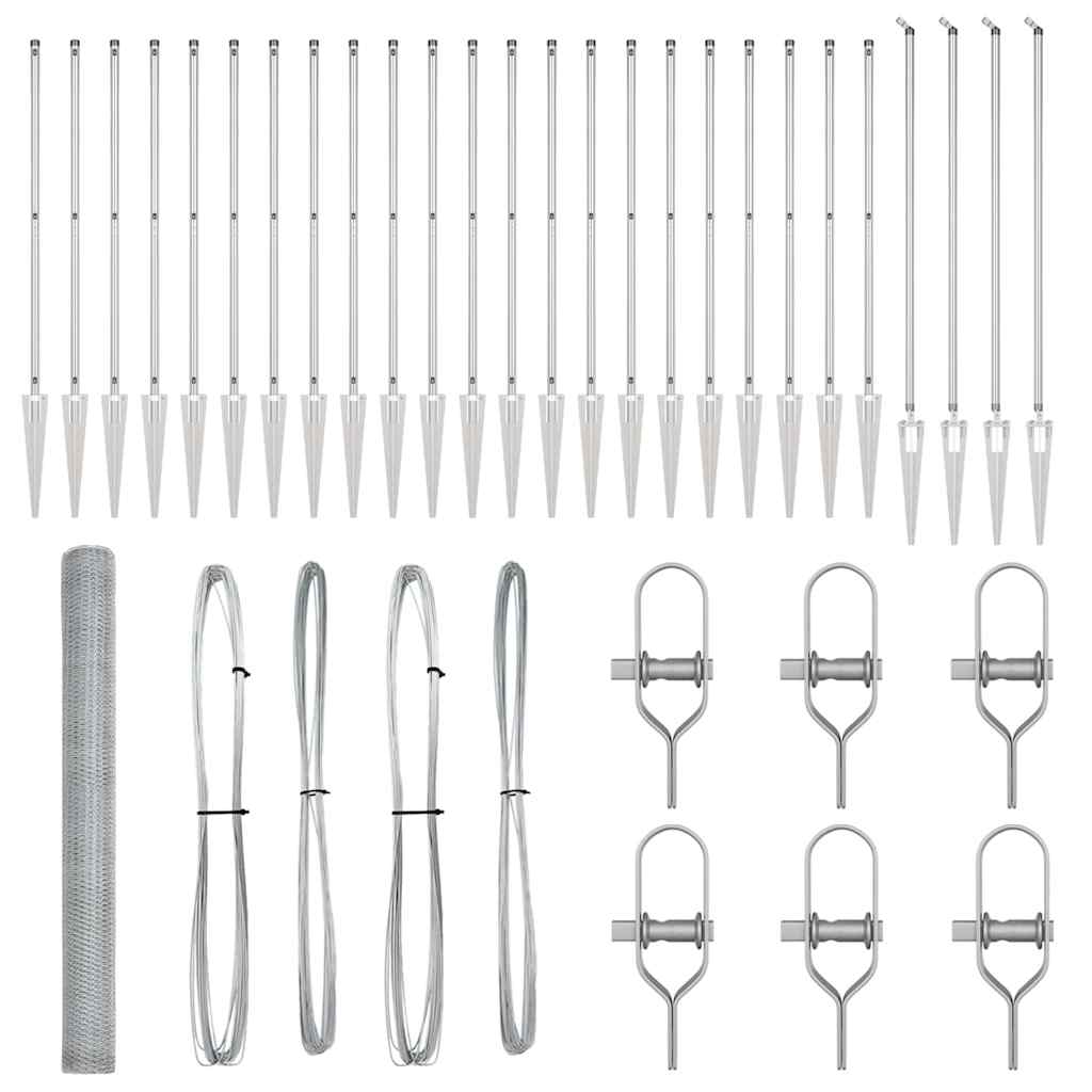 vidaXL Περίφραξη Εξαγώνου 1.6x50 μ Γαλβανισμένο Ατσάλι