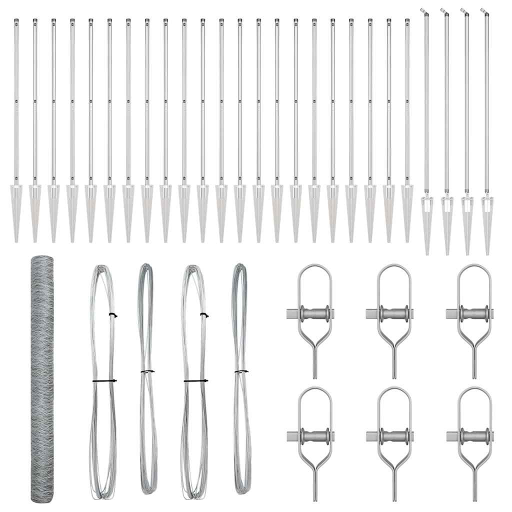 vidaXL Περίφραξη Εξαγώνου 1.6x50 μ. Γαλβανισμένο Ατσάλι